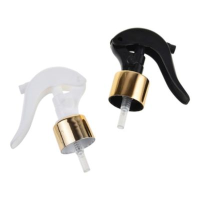 Spruzzatore a grilletto mini in alluminio dorato con collo da 24/410 28/410 per erogazione a nebbia fine