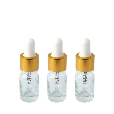 Flacone di olio essenziale in vetro trasparente da 5 ml con contagocce in alluminio