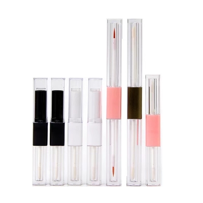 1.2ml & 2.5ml Plastic Square Slim Lip Gloss Tube Contenitori a doppia testa con colori personalizzati