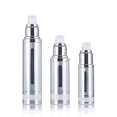 Luxury Anodized Aluminum Airless Pump Bottle Bottle Empty Cosmetic Vacuum Premium Skincare Serum Container Multiple Capacity