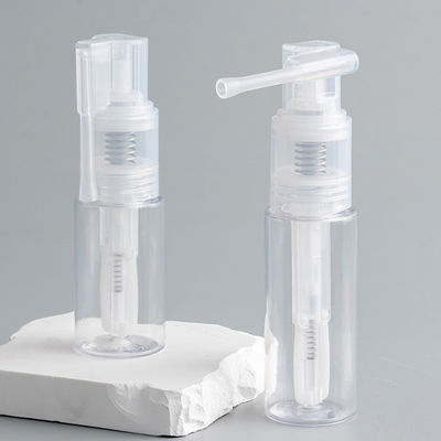 Flacone in PET di plastica all'ingrosso con testina a spruzzo per polvere in formati da 14 ml, 18 ml, 25 ml, 35 ml, 50 ml, 60 ml per un'applicazione senza disordine