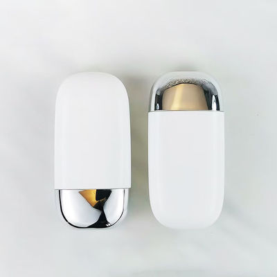 Bottiglia di crema solare PP in plastica all'ingrosso con tappo a doppia conchiglia in argento in dimensioni da 30 g e 50 g