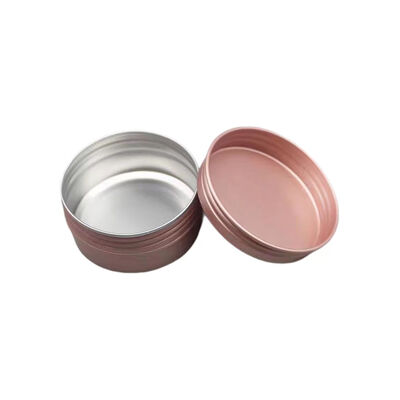 Barattolo cosmetico di lusso in alluminio oro rosa con tappo a vite