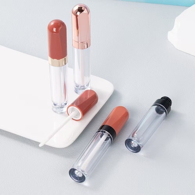 Plastico rotondo 4,5 ml tubo di vetro per labbra colore dell' anello di elettroplatazione può essere personalizzato