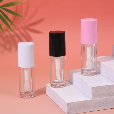 Bianco, nero, rosa tubo di plastica labbra lucido con spazzola, logo personalizzabile