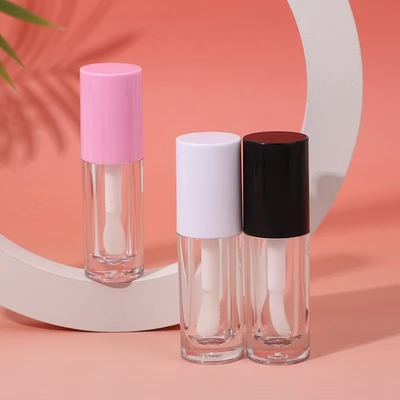 Bianco, nero, rosa tubo di plastica labbra lucido con spazzola, logo personalizzabile