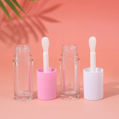 Bianco, nero, rosa tubo di plastica labbra lucido con spazzola, logo personalizzabile