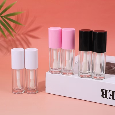 Bianco, nero, rosa tubo di plastica labbra lucido con spazzola, logo personalizzabile