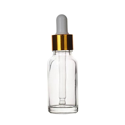 Bottiglia a spalla di vetro vuoto su misura con gocciolante in alluminio 10ml 30ml 50ml