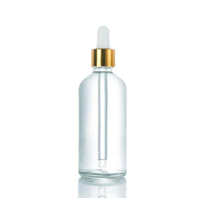 Bottiglia a spalla di vetro vuoto su misura con gocciolante in alluminio 10ml 30ml 50ml