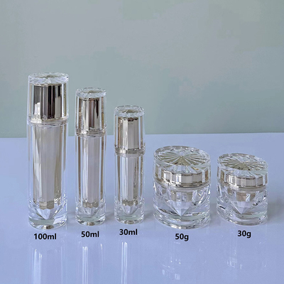 Bottiglia in vaso acrilico senza aria 30G 50G 30ML 50ML 100ML per lozione cosmetica con pompa di lozione in alluminio o spruzzatore di nebbia