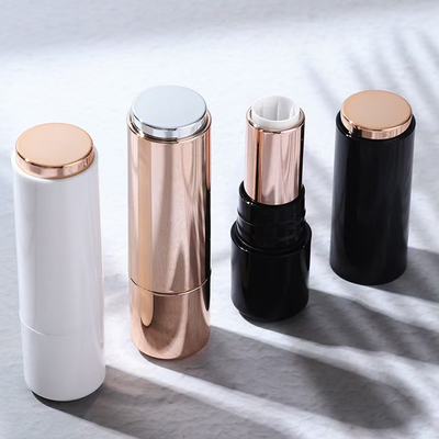 Tubo rotondo di rossetto di plastica 3,5 g per il design dell'elettroplatazione cosmetica in qualsiasi colore