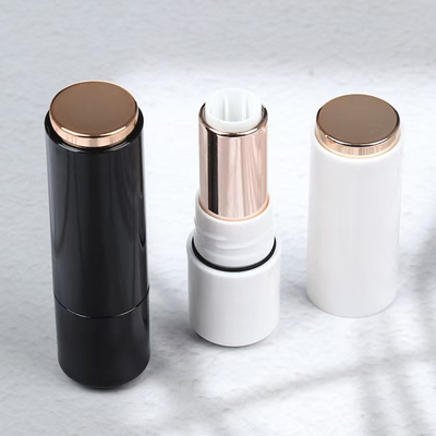 Tubo rotondo di rossetto di plastica 3,5 g per il design dell'elettroplatazione cosmetica in qualsiasi colore