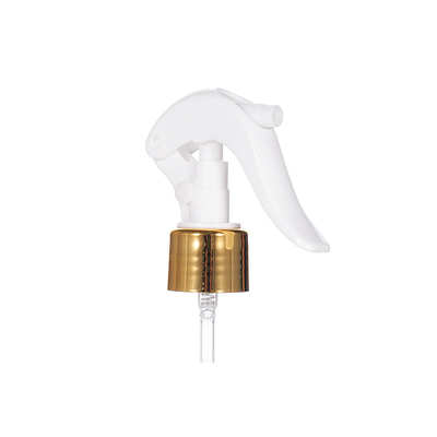 Chiusura in alluminio dorato 24 / 410 Mini spruzzatore di plastica utilizzato per la pulizia