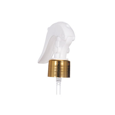 Spruzzatore a grilletto mini in alluminio dorato con collo da 24/410 28/410 per erogazione a nebbia fine