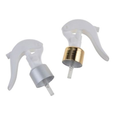 Spruzzatore a grilletto mini in alluminio dorato con collo da 24/410 28/410 per erogazione a nebbia fine