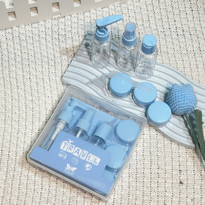 Voguish Design 7 pezzi di plastica da viaggio 50ml Set bottiglia utilizzato per il pacchetto di cura personale