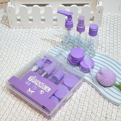 Voguish Design 7 pezzi di plastica da viaggio 50ml Set bottiglia utilizzato per il pacchetto di cura personale