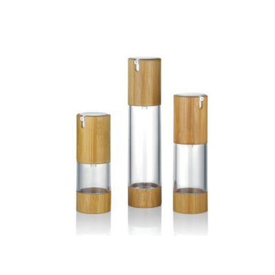 Bottiglia di pompa senza aria in legno di alluminio da 30 ml con colori personalizzati