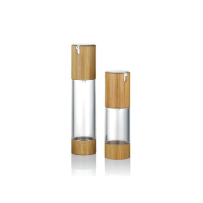 Bottiglia di pompa senza aria in legno di alluminio da 30 ml con colori personalizzati