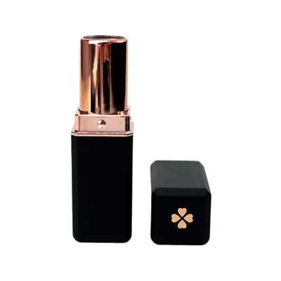 Tubo di rossetto vuoto in plastica a forma quadrata 5G con quattro foglie di trifoglio stampate sul tappo