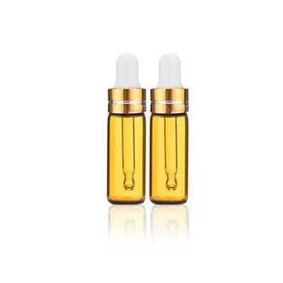 Flacone di olio essenziale in vetro trasparente da 5 ml con contagocce in alluminio