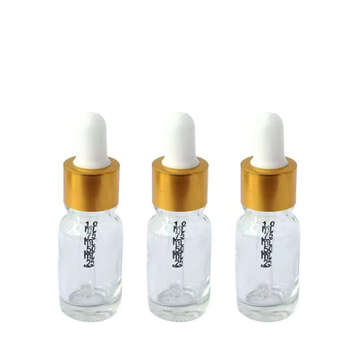 Flacone di olio essenziale in vetro trasparente da 5 ml con contagocce in alluminio
