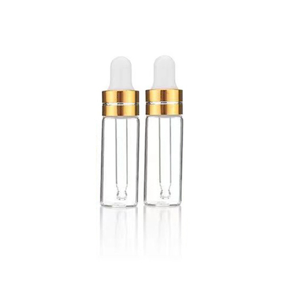 Flacone di olio essenziale in vetro trasparente da 5 ml con contagocce in alluminio