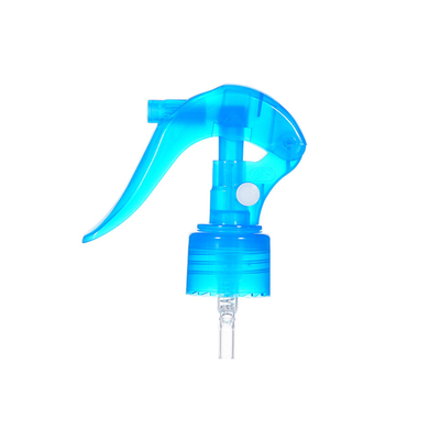 Spruzzatore a sgancio mini 24/410 in plastica blu trasparente utilizzato nel sigillo delle bottiglie