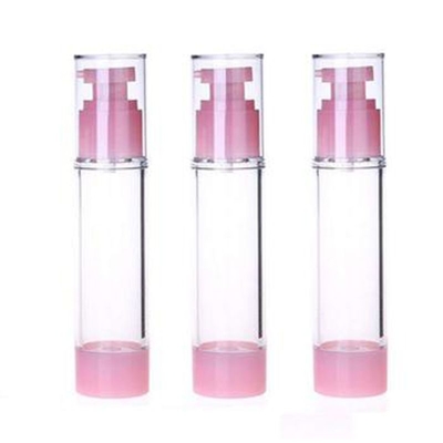 Colore rosa Bottiglia di pompa senza aria di plastica da 50 ml di uso normale per la cura personale cosmetica