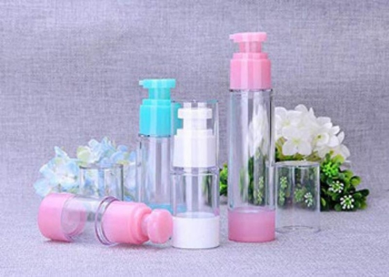 Colore rosa Bottiglia di pompa senza aria di plastica da 50 ml di uso normale per la cura personale cosmetica