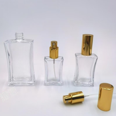 Bottiglia di vetro personalizzata da 20 ml, 30 ml e 50 ml con spruzzatore in alluminio e tappo superiore