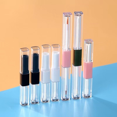 1.2ml & 2.5ml Plastic Square Slim Lip Gloss Tube Contenitori a doppia testa con colori personalizzati
