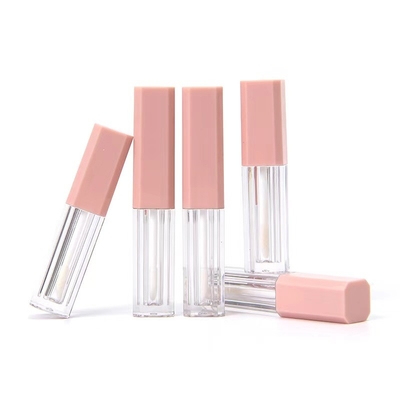 Contenitore vuoto in plastica rosa da 1,2 ml con tubo di lucido per labbra e colori personalizzati