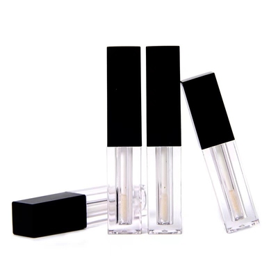 Grosso 1.2 ml tubo di lucido per labbra vuoto quadrato nero e colore trasparente