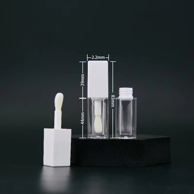 Spazzola per la testa grande 5ml tubo di lucentezza labiale di plastica supporto per la personalizzazione del colore