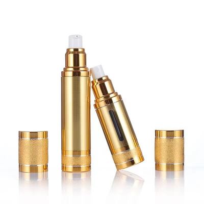 Luxury Anodized Aluminum Airless Pump Bottle Bottle Empty Cosmetic Vacuum Premium Skincare Serum Container Multiple Capacity
