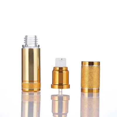 Luxury Anodized Aluminum Airless Pump Bottle Bottle Empty Cosmetic Vacuum Premium Skincare Serum Container Multiple Capacity