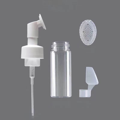 Flacone in plastica da 100ML 150ML 200ML con pompa a schiuma e pennello in silicone per packaging cosmetico personalizzato