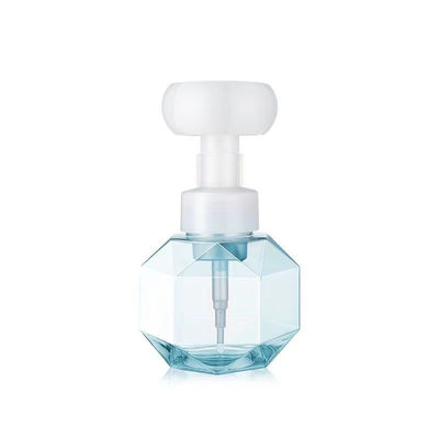 Flacone PET vuoto a diamante con testina a pompa foam a forma di fiore e capacità 100-300ml per uso cosmetico