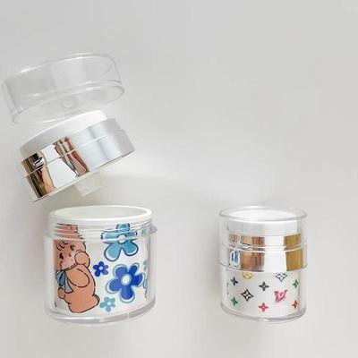 Vaso Airless per imballaggio vuoto con spalla argentata per l'evacuazione del prodotto al 100% in crema viso e crema contorno occhi