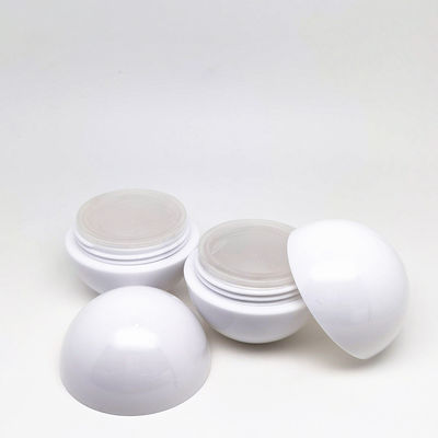 Vasetto sferico leggero in plastica PS bianca da 25 g per crema con PET fresco al 100% e tempi di consegna di 20 giorni