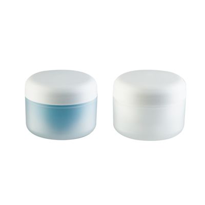 Vaso per crema in plastica PP con superficie opaca bianco blu con PP fresco al 100% per confezioni cosmetiche