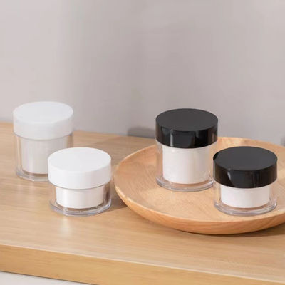 Vaso rotondo a doppio strato in plastica AS di lusso da 15g 30g 50g per crema cosmetica