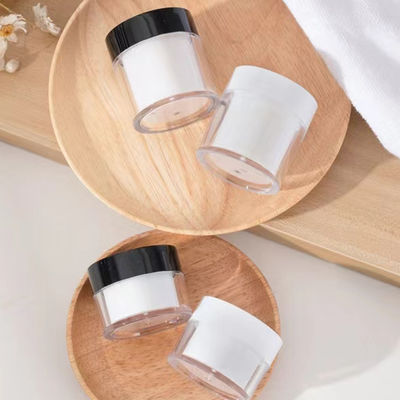 Vaso rotondo a doppio strato in plastica AS di lusso da 15g 30g 50g per crema cosmetica