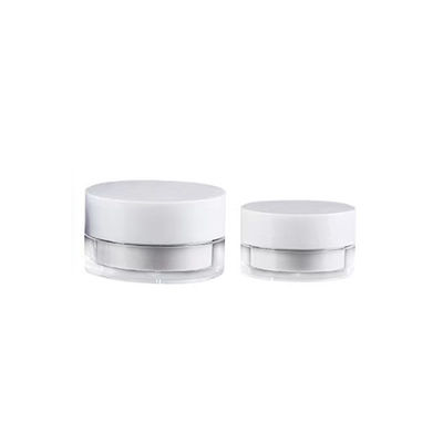 Vasetto rotondo a doppio strato in plastica AS trasparente da 15g 30g 50g per crema