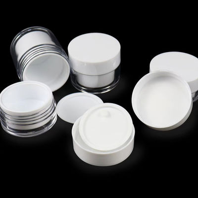Vasetto rotondo a doppio strato in plastica AS trasparente da 15g 30g 50g per crema