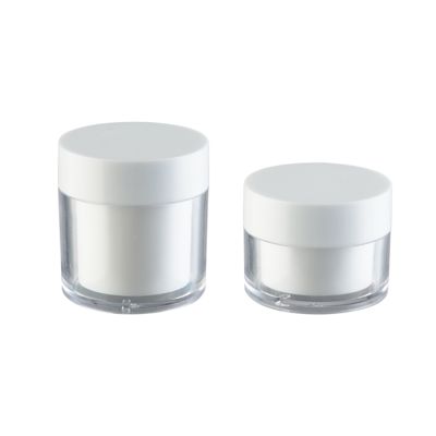 Vasetto rotondo a doppio strato in plastica AS trasparente da 15g 30g 50g per crema