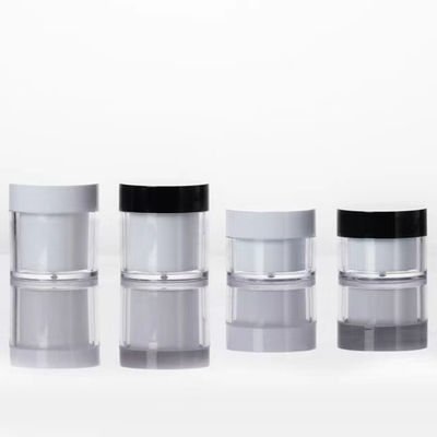 Vaso rotondo cosmetico personalizzato a doppio strato in plastica AS per imballaggio per la cura della pelle