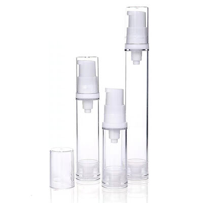 Flacone con pompa airless in plastica AS da 5 ml 10 ml 15 ml con sistema a pompa a vuoto e stampa serigrafica personalizzata